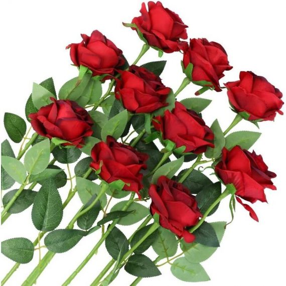 10 pièces Artificielle Roses Fleurs De Soie Faux Bouquets Floraux pour La Décoration De Mariage Maison Décoration De Fête d'anniversaire Jardin Décor 9466421306007 Karzshaccessories20221227