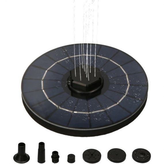 Pompe de fontaine solaire flottante avec batterie de secours 1200 mAh Pompe à eau pour bain d'oiseau avec filtre à ventouse pour réservoir de 4502190956021 HM5319