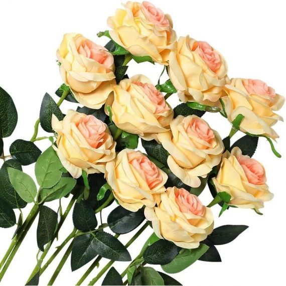 10 pièces Artificielle Roses Fleurs De Soie Faux Bouquets Floraux pour La Décoration De Mariage Maison Décoration De Fête d'anniversaire Jardin Décor 9466421306021 Karzshaccessories20221229