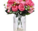 4 Bouquets de Fleurs artificielles en Soie Pivoine Artificielle Fausse Fleur glorieuse pour la décoration de Maison Nuptiale de Noce, 5 fourchettes, 9466421306229 Karzshaccessories20221249