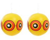 2 Ballons Épouvantails Effaroucheurs Anti-Pigeons, Oiseaux, Hérons, Pies, Vanneaux et Moineaux, (Ø) 400 mm, jaune/rouge，Irisfr 9099031255382 RIS-f02651