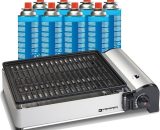 Kemper - Barbecue Grill gaz 1900W Grille anti adhesive + 8 Cartouches gaz camping 3663936037280 PK5464