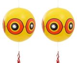 2 Ballons Épouvantails Effaroucheurs Anti-Pigeons, Oiseaux, Hérons, Pies, Vanneaux et Moineaux(Accessoires anti-oiseaux inclus, jaune) 9347799481131 KARzshdomestic20220556