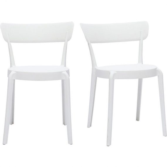 Chaises plastique blanc empilables intérieur/extérieur (lot de 2) rios - Blanc 3662275125979 50914