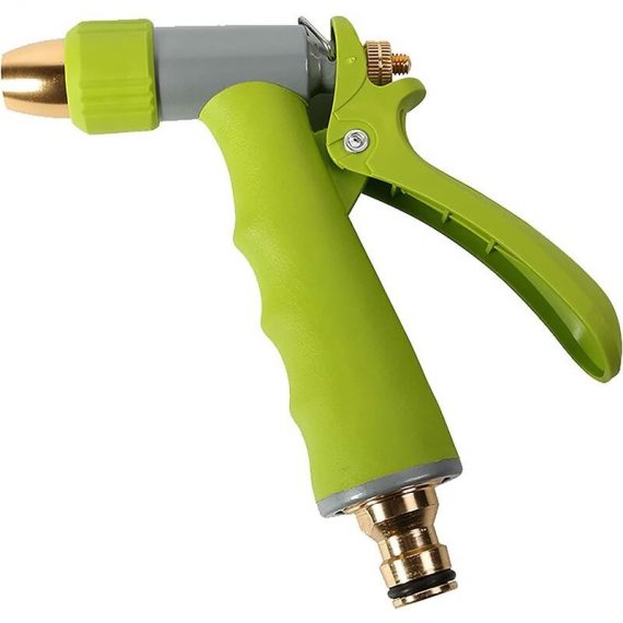 Pistolet de pulvérisation de jardin ménage pistolet à eau haute pression en métal pour arrosage de pelouse de voiture（Vert）  Tionr-WY-1505
