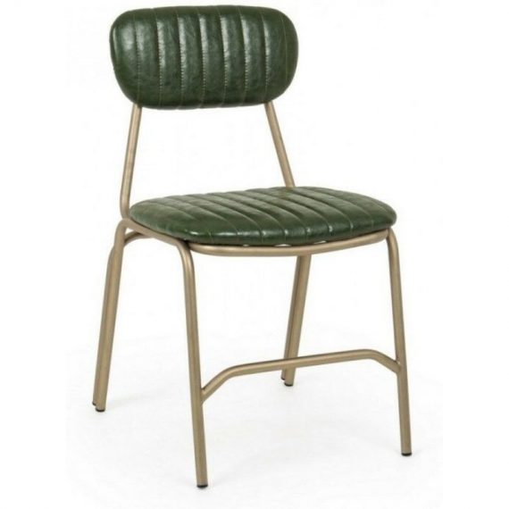 Chaise moderne Addy en acier recouvert de couleur rétro vert foncé 8051836208841 746116