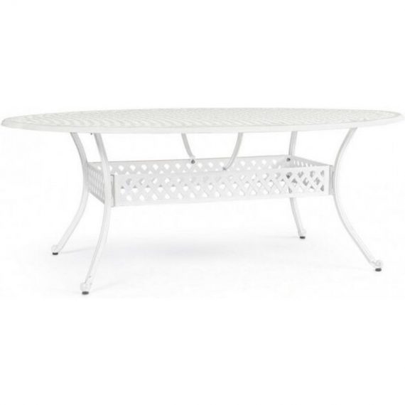 Table salon de jardin aluminium ovale blanc Ivrea 148x201 cm 8006881942455 805093