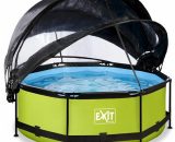 Exit Toys - EXIT Lime zwembad ø244x76cm met overkapping, schaduwdoek en filterpomp - groen 8720088269350 30.36.08.40