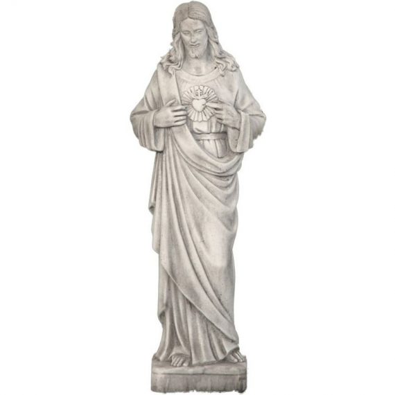 Statue classique en pierre reconstituée Sacré Cœur de Jésus 20x18x82cm. 8435653112886 FR7336