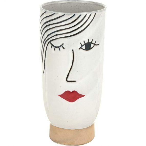 Baroni Home Vase en Céramique de Design avec Visage, Ameublement Moderne Peint à la Main, Pot pour plantes, orchidées , pampas, pour Intérieur ou 8056994931389 RRW899
