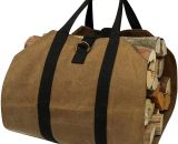Porte-bûches Sac de transport en bois avec poignées Porte-bûches en toile cirée durable Grand sac fourre-tout pour bûches Porte-bûches pour camping 4502190957370 HM9195K