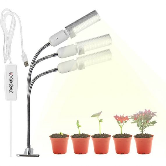 Lampe de croissance LED pour plantes d'intérieur 30 W super lumineuse 150 LED à spectre complet solaire marche et arrêt automatique avec minuterie 805444901360 H26551-2|588