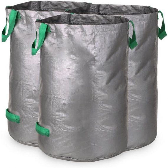 Lifcausal - Sacs de déchets de jardin 100L avec poignées, sacs de déchets de jardin réutilisables pour cour, conteneurs recyclables, feuilles, 4502190961544 HM5379-3