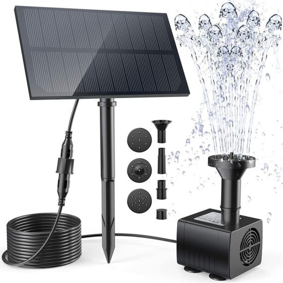 Benobby Kids - Kit de pompe de fontaine solaire pour extérieur, nouvelle arrivée fontaine à eau solaire avec piquet, styles d'eau pompe à eau de  Y0004-FR1-K0004-220418-064