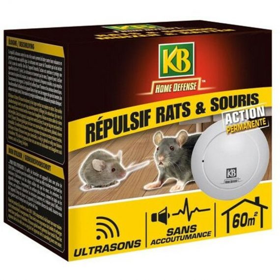 Répulsif rats et souris ultrasons 60m² /nc - Kb Home Defense 3121970180381 3121970180381