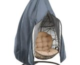 Housse de chaise suspendue imperméable anti-poussière anti-déchirure pour véranda, patio, cocon avec fermeture éclair, grise 9403483624946 DM0000364-M