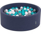Kiddymoon - 90X30cm/200 Balles ∅ 7Cm Piscine à Balles Pour Bébé Rond Fabriqué En ue, Bleu Foncé: Gris/Blanc/Turquoise - bleu foncé: 5902687419357 5902687419357