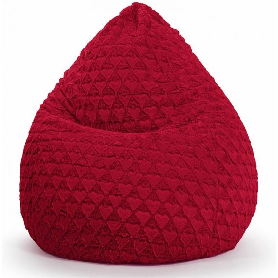 Sitting Point - Pouf Fluffy Hearts xl rouge - rouge 4005380491383 35341-50