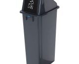 Probbax - Collecteur de tri en plastique - capacité 80 l - trappe à fermeture automatique - Coloris poubelle: Gris|Coloris du couvercle: Gris 4897020620556 4897020620556