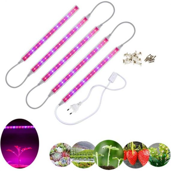 LED plante remplir lumière t5 bande croissance des plantes lumière succulente plante de fleurs végétales lampe 6 W + cordon d'alimentation - Perle 8431167991696 RBD006942