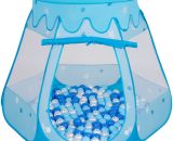 Selonis - Tente 105X90cm/300 Balles Château Avec Les Balles Plastiques Piscine à Balles Pour Enfants, Bleu: Babyblue-Bleu-Perle - bleu: 5902687428045 5902687428045