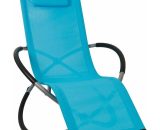 Bc-elec - HMBL-04-BLUE Chaise longue bleu, relax de jardin, chaise de jardin, rocking chair, résistant aux intempéries, max 180kg - Bleu 5407007662296 HMBL-04-BLUE