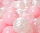 Kiddymoon - 500/6Cm ∅ Balles Colorées Plastique Pour Piscine Enfant Bébé Fabriqué En eu, Rose Poudré/Perle/Transparent - rose poudré/perle/transparent 5902687425082 5902687425082