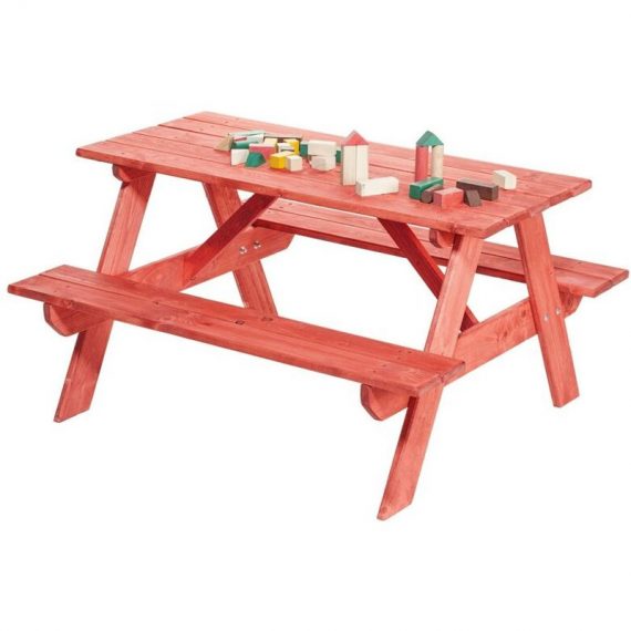 ALEX Table de pique-nique jardin enfants en bois avec bancs 3701041627603 3701041627603