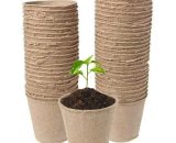 Pots Biodégradables,50pcs Pot de Semis Biodegradable, Pots en Fibre sans Tourbe, Godet Semis Biodegradable, Pot de Tourbe 5999673150868 TA66-39371_1