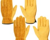 Groofoo - Gants de travail en cuir, 2 paires de gants résistant à l'épreuve et à l'épreuve de l'eau pour la construction, jardinage, réparation 6002559896299 MGF00227