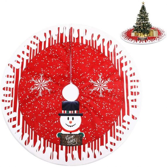 Jupe d'arbre de Noël, Tapis de Sapin de Noël, Couverture d'arbre de Noël, Rouge Christmas Tree Skirt pour la Maison, Vacances, Décoration d'arbre de 9182174351230 MGF01664