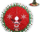 Jupe d'arbre de Noël, Tapis de Sapin de Noël, Couverture d'arbre de Noël, Rouge Christmas Tree Skirt pour la Maison, Vacances, Décoration d'arbre de 9182174351247 MGF01665