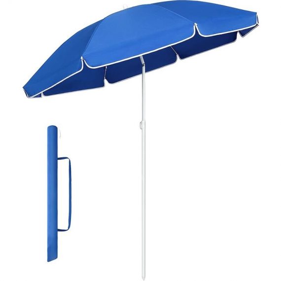 Parasol rond 160 cm 160 g/m² pliable, protection uv upf 20+ (Bleu) - Pedy 768558605114 1019101