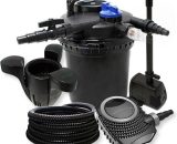 Kit de filtration à pression pour étang ou bassin pompe fontaine + skimmer / 30000L max UVC 18W 3382192411718 3382192411718