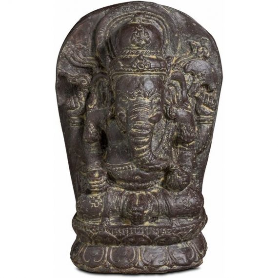 Statue de jardin en pierre Ganesh assis - Gris 3663095027955 104940
