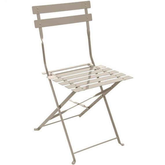 Chaise pliante en métal Camargue - 52 x 42 x 80 - Taupe 3665549026330 511744