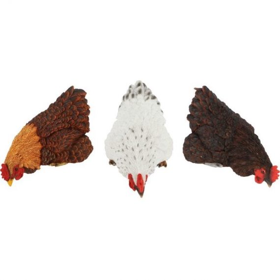Poules décoratives à poser en polyrésine (Lot de 3) multicolore - multicolore 8713968377696 37000605