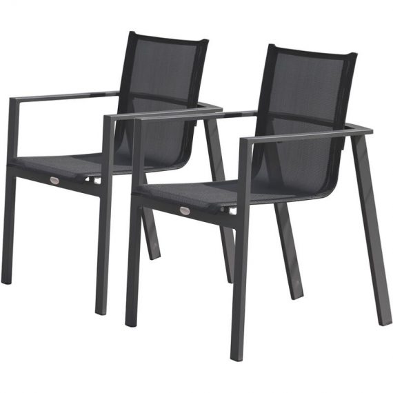 Lot de 2 fauteuils alu-miami - dcbgarden  ALU-MIAMI-FTX2