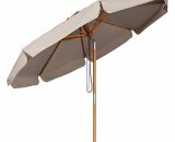 Parasol en Bois inclinable ø 300 cm Rond Sunscreen UPF50+, Taupe 664918935214 33330088