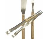 Cook'in Garden - Set pince + fourchette + spatule inox et bois 3326880010548 AC500