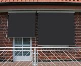 Store vertical enrouleur extérieur pour terrasse ou balcon - Blanc laqué - Gris anthracite - 1,4 x 2,5 m - Gris anthracite 3700881611773 2201
