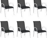 Homemaison - Lot de 6 chaises de jardin empilables Noir 51 x 66 x 88 cm - Noir 8718475508151 1117163HM120557