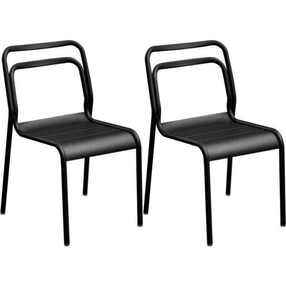 Chaises en aluminium Eos (Lot de 2) noir - Noir 3700866347925 VX114