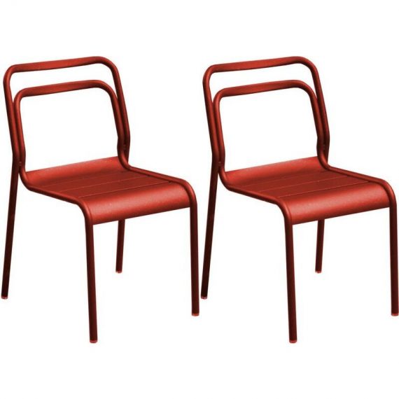 Chaises en aluminium Eos (Lot de 2) rouge - Rouge 3700866347857 VX02