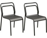 Chaises en aluminium Eos (Lot de 2) graphite - Graphite 3700866347871 VX01