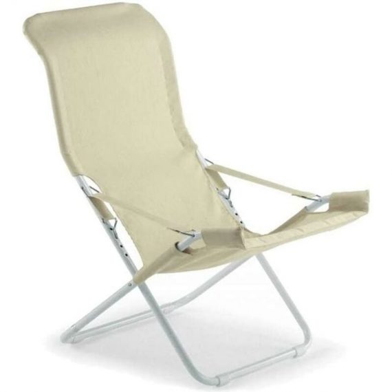 Chaise longue Fiam fiesta structure en acier blanc avec tissu en jute 127BSJUT 8017882012788 8017882012788_fiam