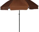 Aqrau - Parasol,Parapluie rond jardin avec la direction, 200cm | Brun gris  LDJRG867UKZZB3ZL0LJOKY7Q1GZZ