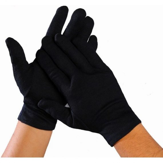 Lot de 12 paires de gants, en coton renforcé, noirs, Versailles 9466991673547 VERsXX-004643