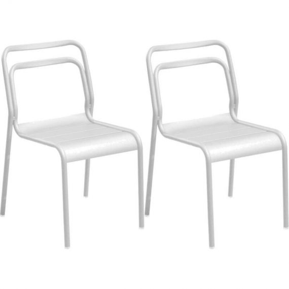 Chaises en aluminium Eos (Lot de 2) blanc - Blanc 3700866347895 VX04