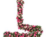 Almi - 4 Pièces Artificielle Rose Guirlande, 250cm Roses Fleurs Artificielles Guirlande avec Feuilles de Vert Lierre Mariage Deco pour Célébration, 5999673713032 AL66-85934_1